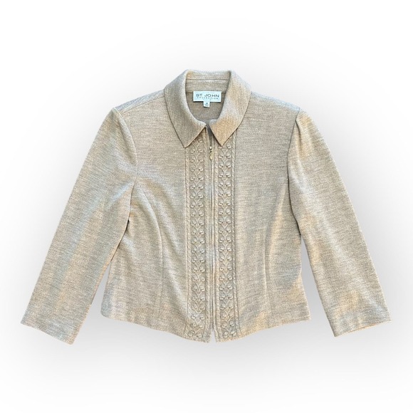 St. John Collection Vintage‎ Knit Cardigan Sweater Blazer Size 12 - Picture 1 of 9